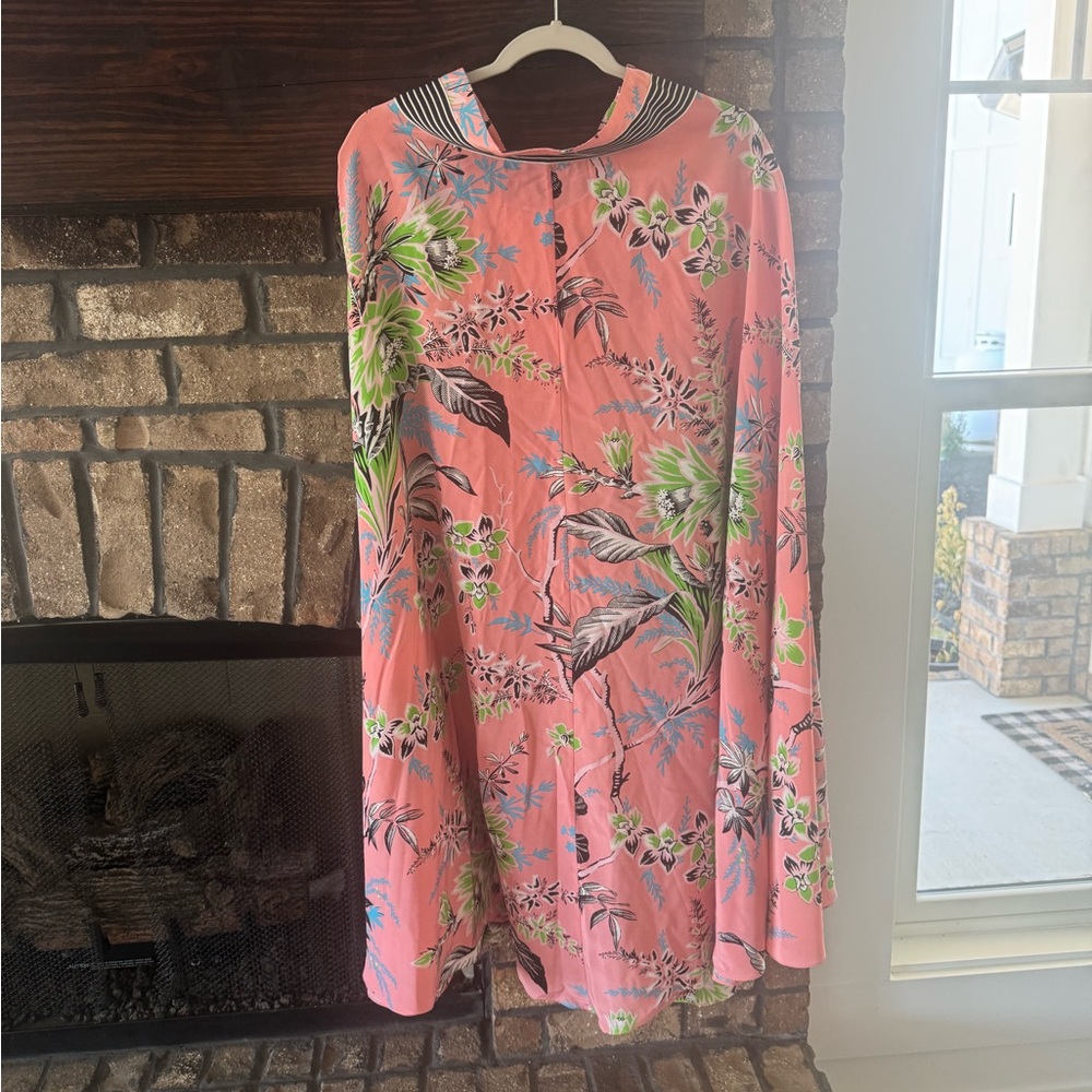Diane Von Furstenberg Pink and Green Floral Maxi Skirt